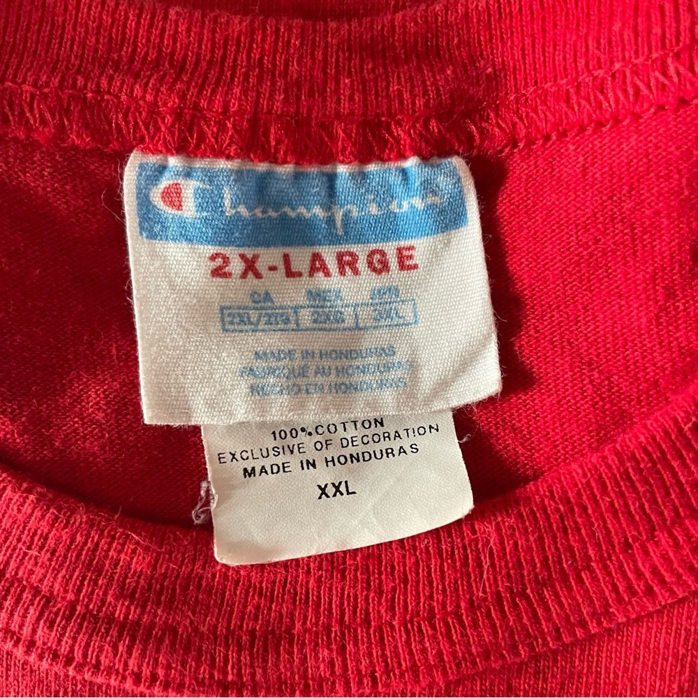 𝅺Vintage 80’s/ 90’s Champion Embroidered Large Champion Logo Tee Shirt size 2XL - Picture 4 of 7